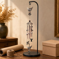 Wildlife Wind Chime Copper-Toned Hanging Ornament Layered Design for Courtyard