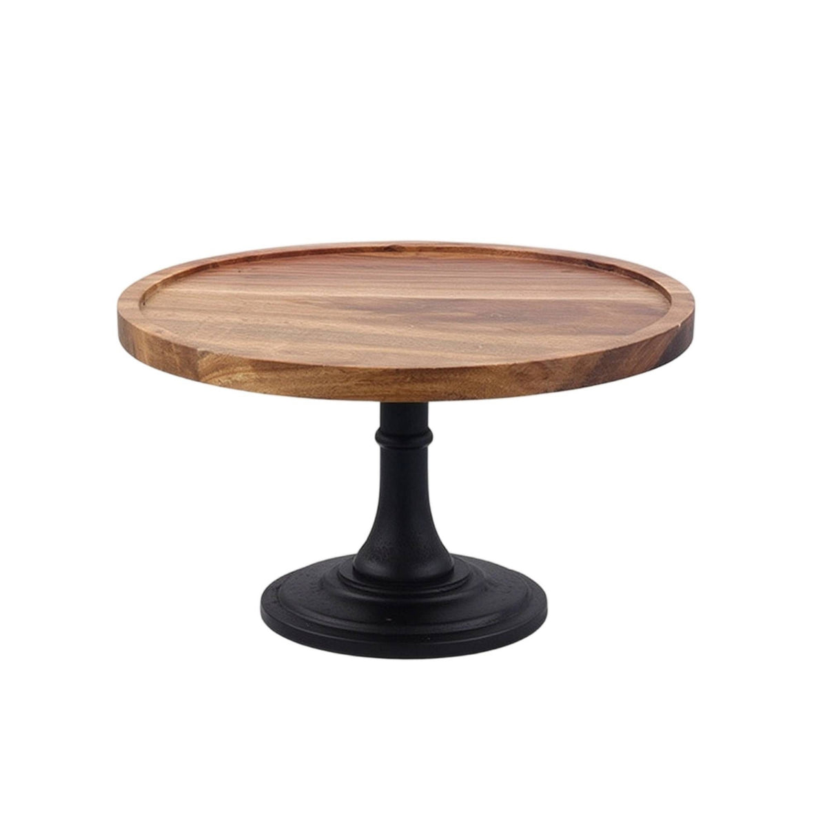 Cake Stand with Pedestal Round Wooden Cake Pedestal Elevated for Cafes, Hosts
