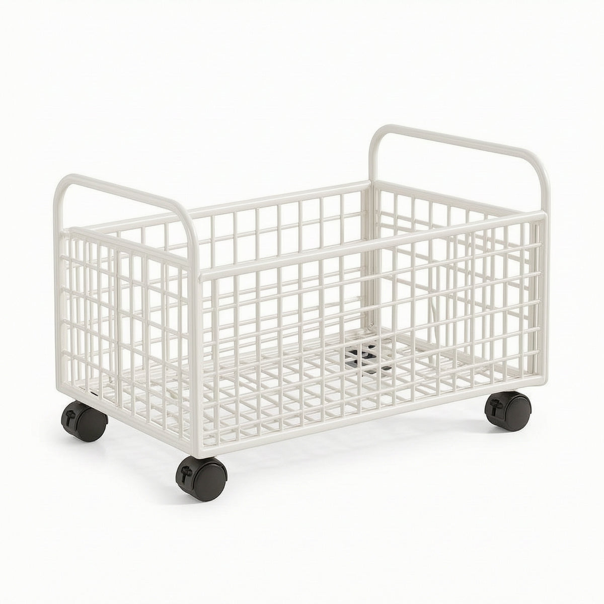 Metal Laundry Cart Under-Sink Rolling Laundry Basket Portable for Small Areas