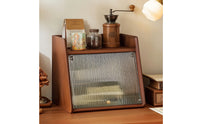 Cabinet with Flip-up Door Compact Tabletop Cabinet Enclosed for Tea Station