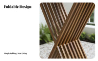 Folding Wooden Lounger Foldable Design Outdoor Furniture Space-Saving for Adults