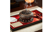 Metal Aromatic Resin Burner Burner with Lid Perfect Gift Alloy Coil Aromatic Resin Burner Holder Antique Censer Promotes