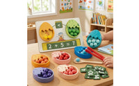 Dinosaur Egg-Shaped Counting Toy Fine Motor Skills Wooden Counting Toy Number Matching Eggs Color Sorting Wooden Number Eggs