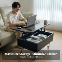 elevateTop C-Table with Casters Vintage Design Household Furniture Height Adjustable Multi-Purpose for Students, Adults