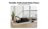 Full-Body Workout Foldable Pilates Reformer Adjustable Resistance Pilates Core Bed Effortless Gliding Aluminum Reformer Machine Easy Assembly for Adults, Advanced Users, Beginners, Strength Training, Gym