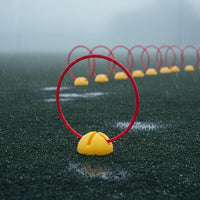 Soccer Corner Flag Pole with Water-Filled Base, Agility Ring, and Obstacle Marker Training Set