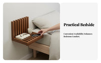 Fold-down Nightstand Space-Saving Foldable surface Shelf surfacemounted Appearance
