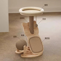 Compact Sisal Cat Scratcher with Nest and Turntable Toy