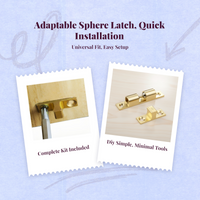 Copper sphere latch, discreet door holder, adjustable coil cabinet lock, easy installation, protected closure