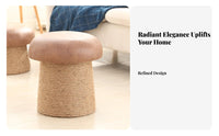 Rope-Wrapped Round Stool Stable and Long-Lasting Small Round Ottoman Padded