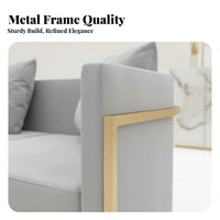 Nordic design Metal Frame Armchair and Sofa Set Modern Minimalist Design Reception Furniture Light Luxury Aesthetic Lounge Seating Comfortable Upholstery for Homeowners, Interior Designers, Business Owners, salon, Cafe, Office Lobby, Living Room