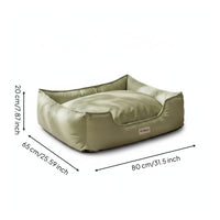 Square Dog Sofa Bed Stain-Resistant Animal Furniture PU Leather Dog Bed Soft Padded