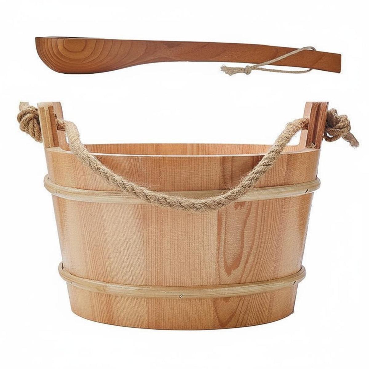 4L Wood Sauna Pail Long-Lasting Spa Equipment Handmade for Steam Room