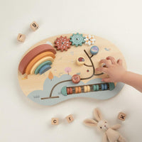 Wooden Busy Board Parent-Child Interaction Early Learning Toy Screen Sensory Play Item for Young Children