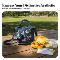 adaptable Cartoon animal Print Handbag Lightweight Small Tote minimalist design Lunch Pouch for Women, Children, Students, Work Commute, Outings, everyday Use, School