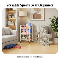 Exercise Mat and Dumbbell Holder Portable with Wheels Dumbbell and Exercise Mat Holder Home Gym Storage Rack Sturdy Duty