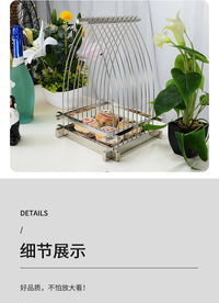 工厂直销自助餐展示盘摆台甜品台水果盘展示架酒店鸟笼糕点架金色