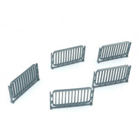 5 Pieces Roadside Barrier Model Metal-Like Finish Scale Model Barrier Set Miniature Guardrail Vertical Slats Mini Highway