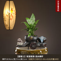 陶瓷自动循环水鱼缸流水增氧过滤器摆件鱼盆喷泉瀑布室内家用造景
