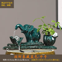 陶瓷自动循环水鱼缸流水增氧过滤器摆件鱼盆喷泉瀑布室内家用造景