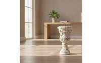 Pedestal Vase Stand Distressed Urn Pedestal Carved for Entryways, Photographers