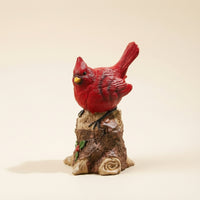 Songbird Bird Ornament Decorative Piece Resistant Tree-Stump Bird Ornament Textured for Indoor Display