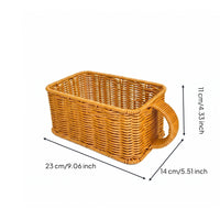 Woven Rattan Basket uncoveredTop Household Organizer Rounded Corners for Shelf