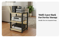 High-Fidelity Equipment Rack With Wheels Mobile Audio Component Shelf Space-Saving Multi-Tier AV Equipment Shelf for Audiophiles