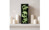 Halloween Skull Book Bookend Spooky Literary Vignette with Skulls Bone-Colored Halloween Decorative Figurine for Goths, Bookcase