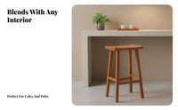 Backless Saddle Stool Minimalist Design Tavernstool Long-Lasting Frame for Cafe