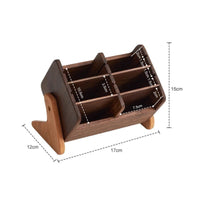 Makeup Organizer with Adjustable Dividers Compact Wood Organizer with Divider Space-Saving Cosmetic Storage Box for Desktop, Vanity