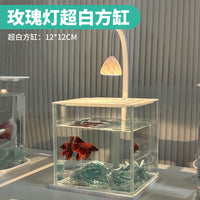 高颜值斗鱼缸2025新款客厅小型桌面缸创意造景小夜灯超白玻璃鱼缸