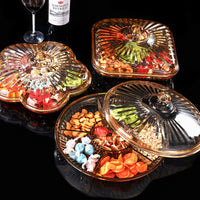Clear Acrylic Snack Storage Box with Lid and Dividers