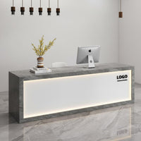 Modern Front Desk Reception Desk Sturdy Retail Checkout Counter Wear-resistant Particle Board Construction Suitable for Receptionists Business Owners Hotel Lobby
