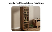Wooden Tea Cabinet Solid Wood Organizer Cart Glass Panel Multi-drawer Rolling Cabinet Aesthetic Construction Suitable for Collectors Living Room Home Office
