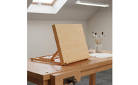 Large Work Surface Foldable Table Easel Beech Wood Desktop Sketching Easel Table Top Art Designed for Children, Beginners