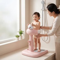 Standing Baby Shower Stand with Adjustable Height Stable Baby Shower Stand with Anti-Slip Base Hygienic Bath Support with Showerhead Holder Smooth for Bathroom