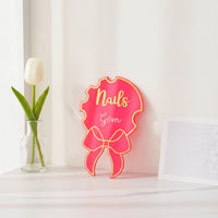 Acrylic Display Board with Gold Outline Glossy Nail Art Display for Manicurists