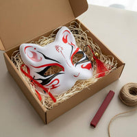 Japanese Canine Mask Cute Design Kitsune Mask Lightweight for Themed Parties