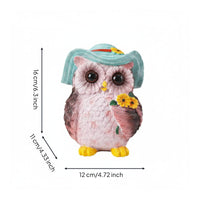 Owl Figurine Small Resin Owl Ornament True for Balcony