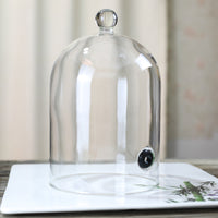 Borosilicate Glass Food Cover with Hole for Smoking, Heat-resistant, for Hotel and Restaurant Use