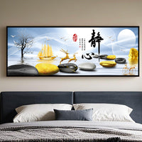 床头画卧室挂画装饰画自粘贴纸画2025新款背景墙壁纸静心如意贴画