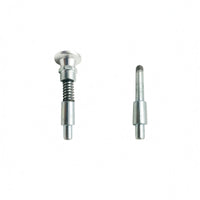 Coiled-Loaded Pull Fastener Round Flat Head Coiled Loaded Pull Fastener Threaded Collar Silver