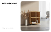 Faux Rattan Weave Storage cabinet Multitier Woven& look Storage multi-tier for Renters