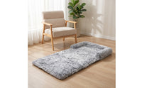 Three-Fold Pet Mat Padded Soft-Pile Dog Mat with Raised Edge Soft Foldable Pet Bed for Pets, Dogs, Indoor, Floor, Sofa