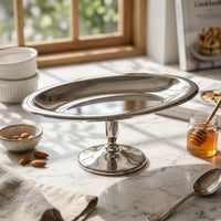 Pedestal Dessert Cup Shallow Bowl Stainless Steel Sundae Dish Reflective Surface Tableware