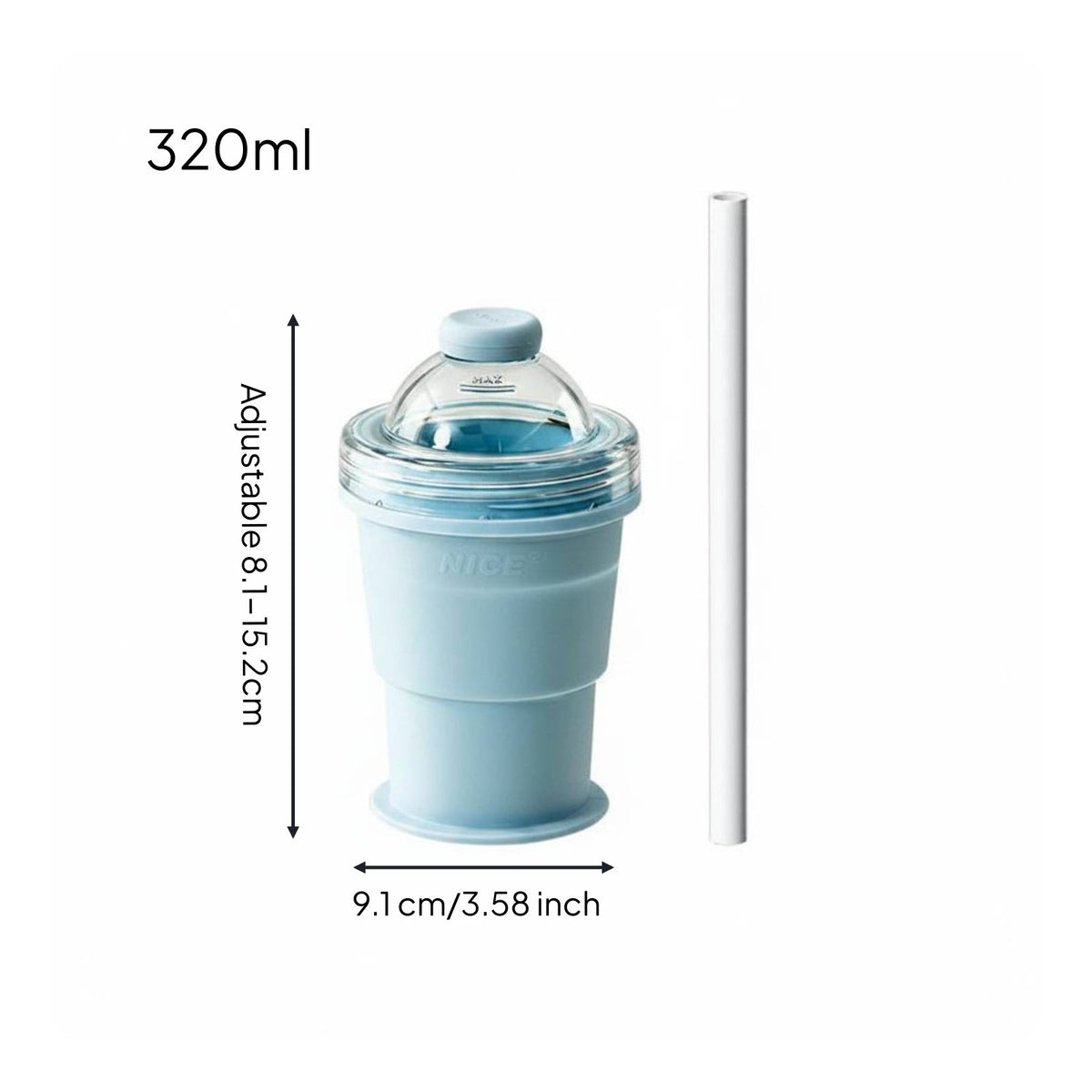 Portable Ice Creator Cup with Straw Easy Demolding Drinkware for Office