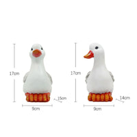 2 Pieces Resin Duck Figurine Rustic Design Resin Duck Statue Whimsical