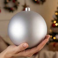 Matte Silver Christmas Ball Ornament Decorative Christmas Ornament Modern Bauble Odorless for Mantel