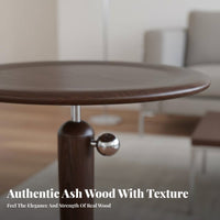 Adjustable Pedestal Side Table Round surface Home Furnishing Movable Space-Saving for Homeowners, Interior Designers, Bedroom